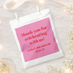 Custom Bold rosa Red Modern Bat Mitzvah Vielen Dan Geschenktütchen<br><div class="desc">Custom Bold Typografie Bright Pink und Red Modern Bat Mitzvah Vielen Dank für die Flaggen</div>