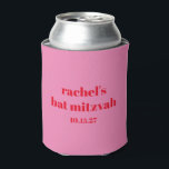 Custom Bold Typografie Pink Red Modern Bat Mitzvah Dosenkühler<br><div class="desc">Custom Bold Typografie Bright Pink und Red Modern Bat Mitzvah Can Cooler</div>