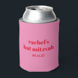 Custom Bold Typografie Pink Red Modern Bat Mitzvah Dosenkühler<br><div class="desc">Custom Bold Typografie Bright Pink und Red Modern Bat Mitzvah Can Cooler</div>