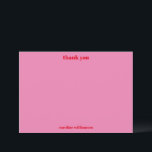 Custom Bold Typografy Pink Red Brautparty Dankeskarte<br><div class="desc">Custom Bold Typografie Bright Pink und Red Modern Brautparty Danke Karte</div>