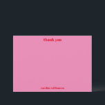 Custom Bold Typografy Pink Red Brautparty Dankeskarte<br><div class="desc">Custom Bold Typografie Bright Pink und Red Modern Brautparty Danke Karte</div>
