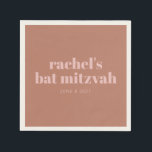 Custom Bold Typografy Terracotta Pink Bat Mitzvah Serviette<br><div class="desc">Moderne und einfache personalisierte Fledermaus-Mitzvah-Servietten mit fett formatierter Typografie in Terrakotta und Rosa.</div>