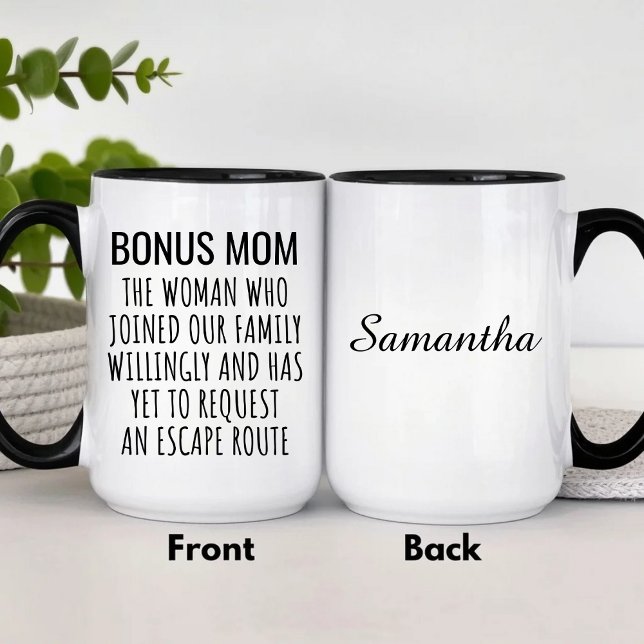 Custom Bonus Mom Definition Funny Stepmother Gift  Tasse (Von Creator hochgeladen)