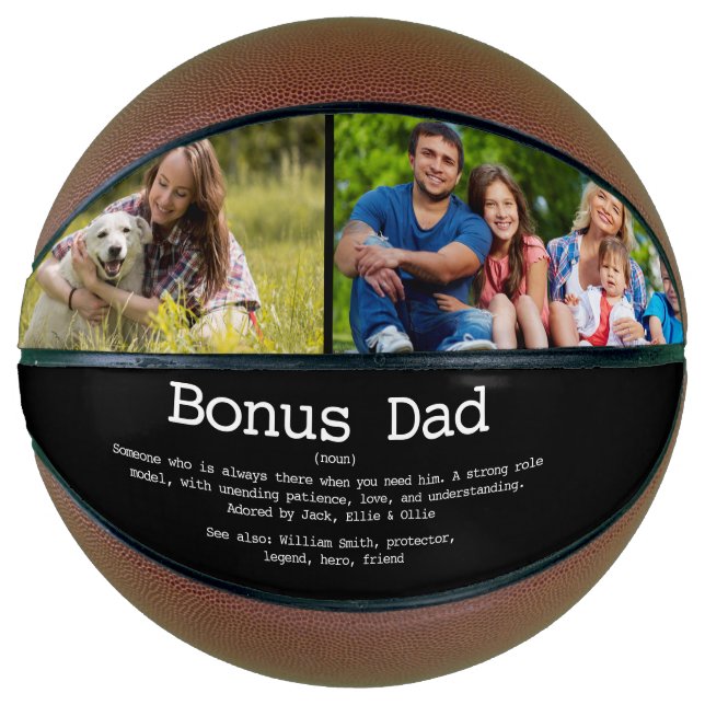 Custom Bonus Vater Stepdad Definition Foto Basketball (Vorderseite)
