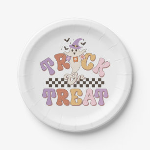 Custom Boo Ghost Niedlich Trick oder Treat Hallowe Pappteller