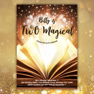 Custom Book Two Magic 2. Geburtstag Einladung