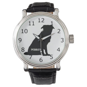 CUSTOM Border Collie Dog Silhouette Armbanduhr