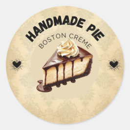 Custom Boston Cream Pie Labels | Personalisierte B Runder Aufkleber