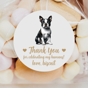 Custom Boston Terrier Dog Gastgeschenk Hochzeit St Runder Aufkleber