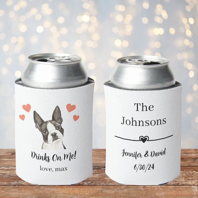 Custom Boston Terrier Pet Wedding Can Cooler Dosenkühler (Von Creator hochgeladen)