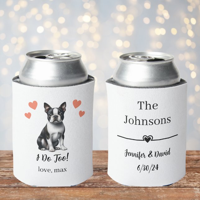 Custom Boston Terrier Pet Wedding Can Cooler Dosenkühler (Von Creator hochgeladen)