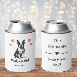 Custom Boston Terrier Pet Wedding Can Cooler Dosenkühler