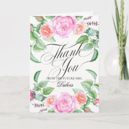Custom Botanic Floral Bridal Hochzeit Vielen Dank Dankeskarte