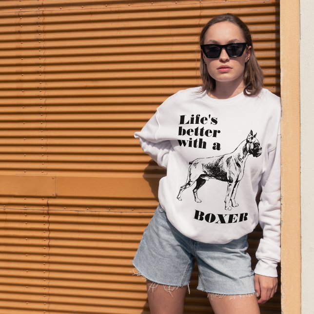 Custom Boxer Dog Zitat Sweatshirt (Von Creator hochgeladen)
