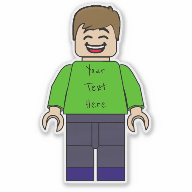 Custom Boy Minifig Aufkleber (Vorderseite)