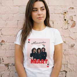 Custom Boyfriend Photos With Name Valentine Heart Tri-Blend Shirt