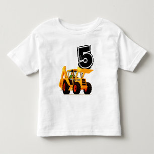 Custom Boy's 5. Geburtstag Yellow Digger Kleinkind T-shirt