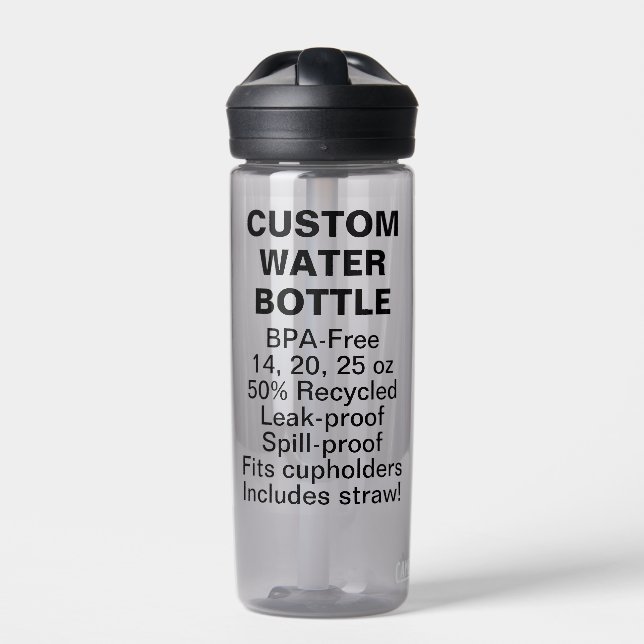 Custom BPA-Free Water Flasche 20oz CHARCOAL GRAY (Vorderseite)