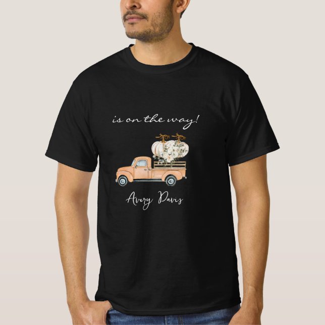 Custom Brand Black Fall Pumpkin T - Shirt (Vorderseite)