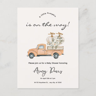 Custom Branded Fall Pumpkin Baby Dusche Postcard Postkarte