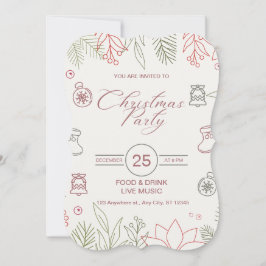 Custom Brands White Simple Christmas Party