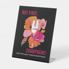 Custom Brautparty Champagne Sign Sockelschild