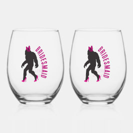 Custom Brautparty Fevor Chic Sassy Sasquatch Weinglas Ohne Stiel