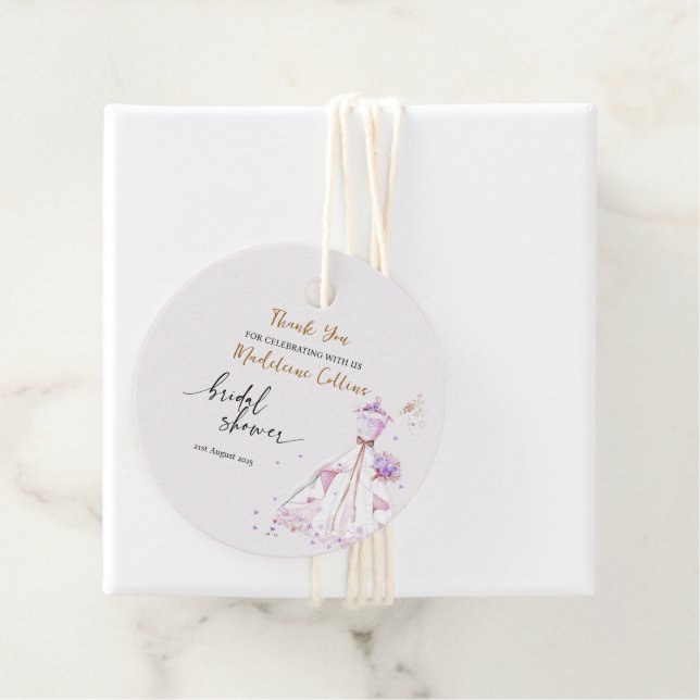 Custom Brautparty Hochzeitskleid Danke Geschenkanhänger (Beispiel)