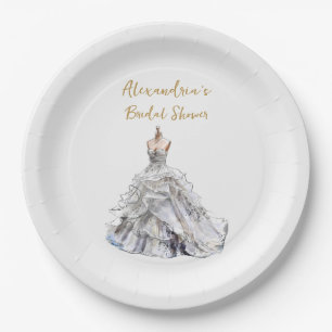 Custom Brautparty Wedding Dress Pappteller