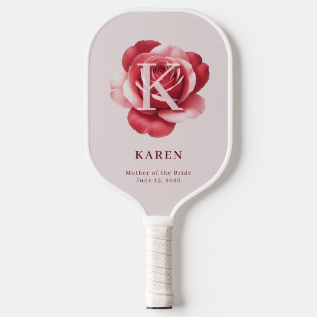 Custom Bridal Party Gift Pickleball Name Date Schläger (Vorderseite)