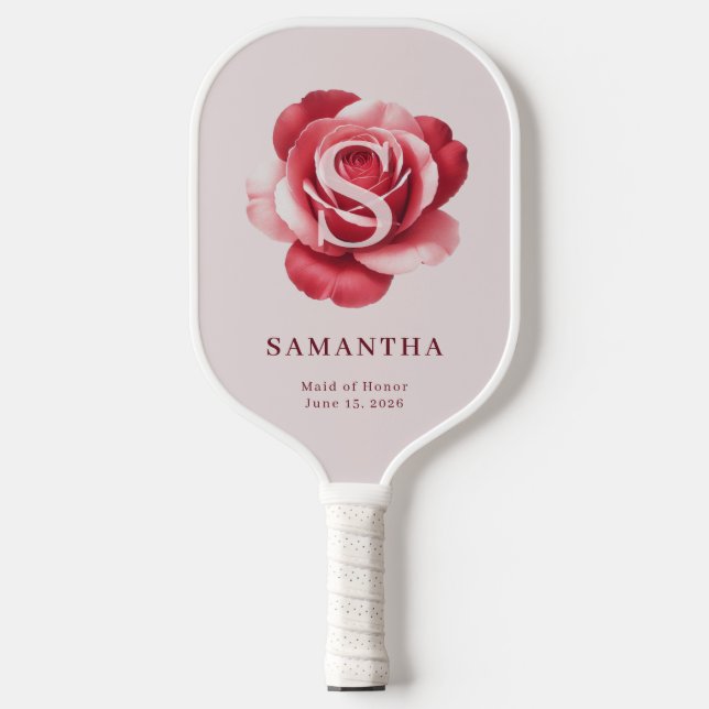 Custom Bridal Party Gift Pickleball Name Date Schläger (Vorderseite)