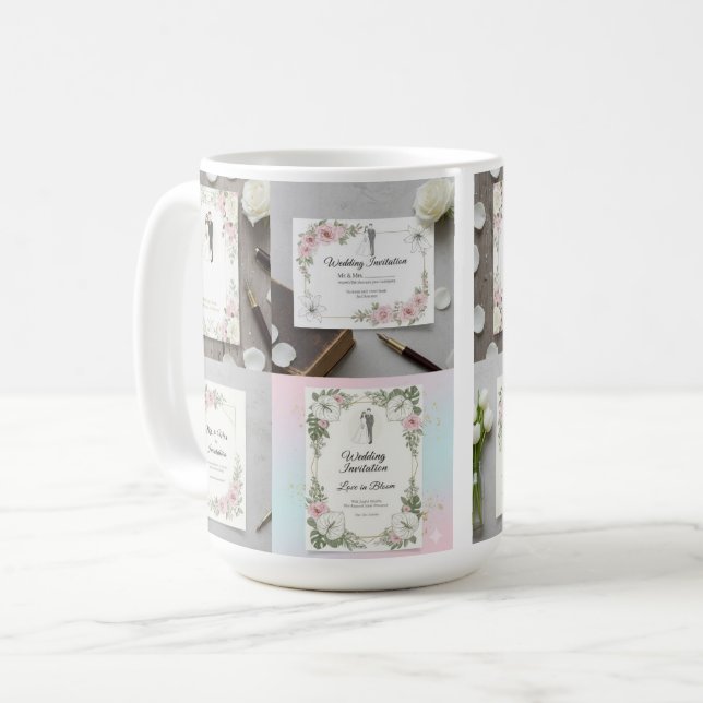 Custom Bride and Groom Illustration Kaffeetasse (Vorderseite Links)