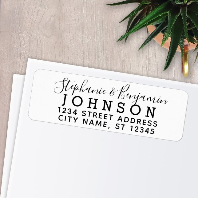 Custom Bride Groom Modern Script Return Address (Von Creator hochgeladen)