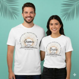 Custom Bride Mountain Sun Adventure Begins WedDay  Tri-Blend Shirt