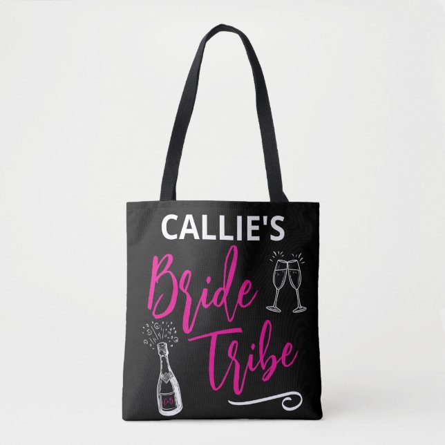 Custom Bride Tribe Junggeselinnen-Abschied Tasche (Vorderseite)