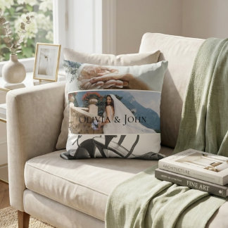 Custom Bride Wedding Photo Collage  Kissen