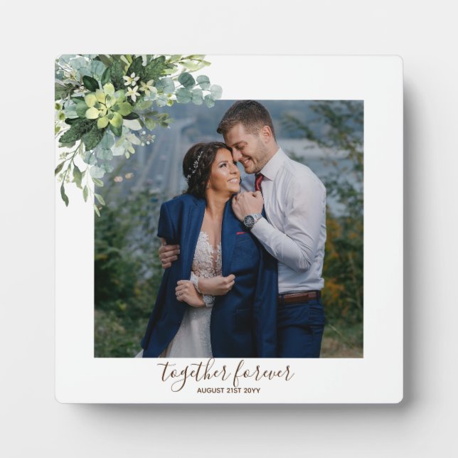Custom Bridesmaid Brautparty gibt Grünflächen Fotoplatte (Vorderseite)