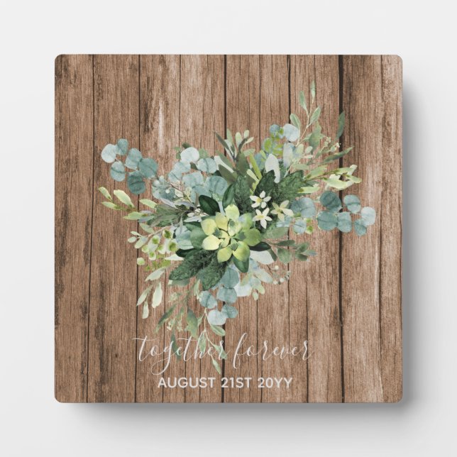 Custom Bridesmaid Brautparty gibt Grünflächen Fotoplatte (Vorderseite)