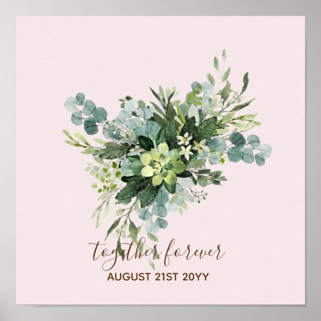 Custom Bridesmaid Brautparty gibt Grünflächen Poster (Vorne)