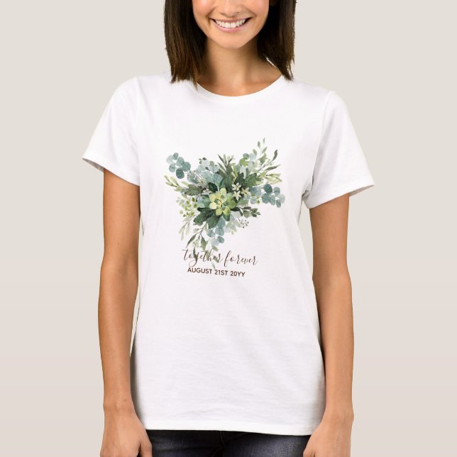 Custom Bridesmaid Brautparty gibt Grünflächen T-Shirt (Vorderseite)