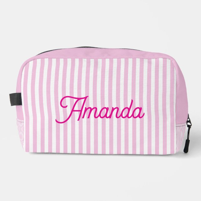 Custom Bridesmaid Striped Cosmetic Bag Waschbeutel (Vorderseite)