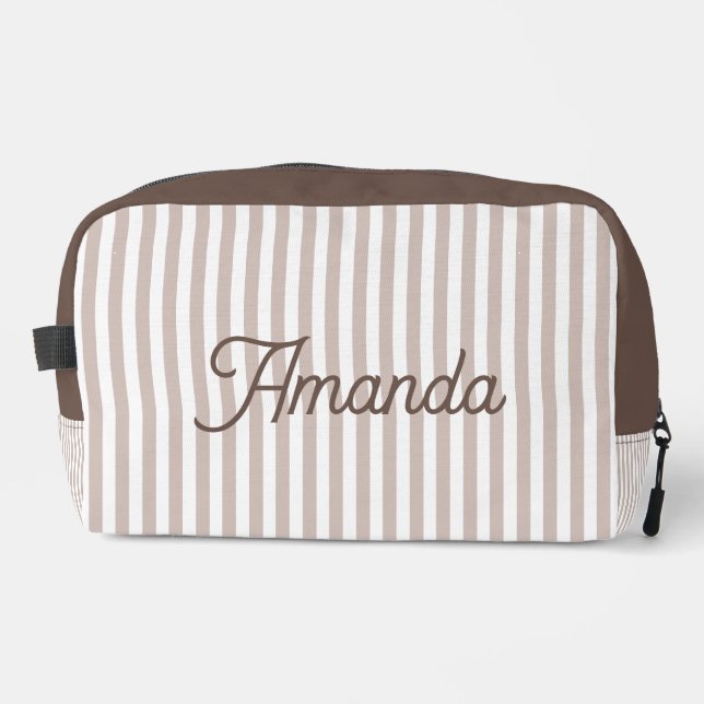 Custom Bridesmaid Striped Cosmetic Bag Waschbeutel (Vorderseite)
