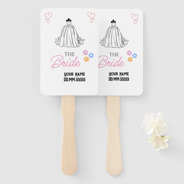 Custom Bridge: Eine Coole Touch für Ihre Hochzeit Fächer (Vorne und Hinten)