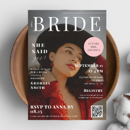 Custom Bridge Foto Magazine Cover Brautparty Einladung