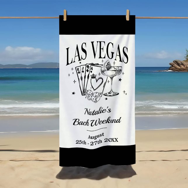 Custom Brie und Bridesmaid Las Vegas Bachelorette Strandtuch (Von Creator hochgeladen)