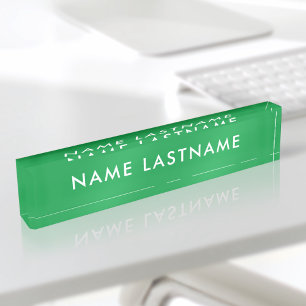 Custom Bright Kelly Green Modern Einfach Minimalis Namensplakette