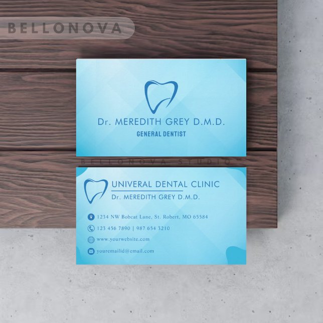 Custom Bright Türkise Blue Aquamarin Dentist Docto Visitenkarte (Custom Bright Turquoise Blue Teal Dentist Doctors Business Card)