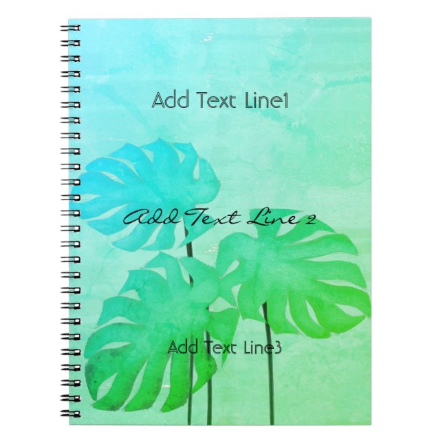 Custom Bright Watercolor Leaf Minze Green Notebook Notizblock (Vorderseite)