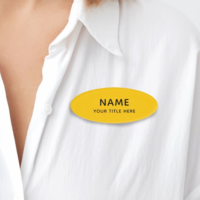 Custom Bright Yellow Simple Basic Modern Title Namenschild (Von Creator hochgeladen)