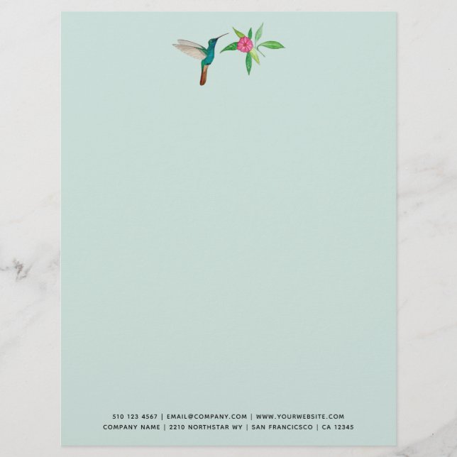 Custom Broad-Billed Hummingbird Briefbogen (Vorderseite)